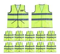 Lavori-AK Safety Vests 10 Pack -Yellow Reflective High Visibility Construction Work Vests for Men,Woman,Pockets,Hi Vis Mesh and Neon Silver Strip,CIMC