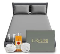 LAVURI Soft Pima Cotton + Silver Fiber Grounding Sheet, King Size - 76'x80'x15', Earth Connected Bedding for Improved Sleep - Cord Included