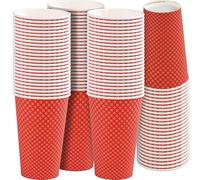 LAVV HOUSEWARES LTD 100 Large Disposable Red Paper Tumblers 16oz (454ml)