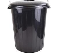 LAVV HOUSEWARES LTD 90L Large Plastic Outdoor Garden Waste Rubbish Dust Bin with Locking Lid Black