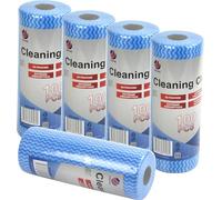 LAVV HOUSEWARES LTD Blue Non Woven Cloth Towel All Purpose Wipes 100pk Roll 25 x 25cm (5 Rolls)