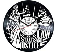 Law and Justice Vinyl Record Wall Clock Retro style Wall clock Silent Home Decor Art Special Home Accessories Creative Personality Gift