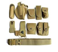 Law Enforcement Modular Equipment System Security Guard Military Tactical Duty Utility Versatile Hunting Belt (10-in-1 Belt, Khaki)
