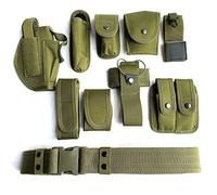 Law Enforcement Modular Equipment System Security Guard Military Tactical Duty Utility Versatile Hunting Belt (10-in-1 Belt, Green)