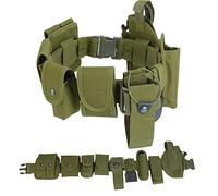 Law Enforcement Utility Tactical Belt Multifunctional Outdoor Training Belt Bag Hiking Belt Patrol Military Waist Pack Equipment(10pcs Belt Set)