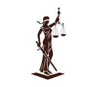 Law Firm Legislative Court Goddess Justice Scales Lettering Decals 28x57.5cm Multiple Size Options Coffee