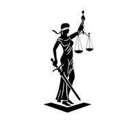 Law Firm Legislative Court Goddess Justice Scales Mural and Wall Vinyl Decal 50.4x103.5cm Do not Damage The Wall Surface Black