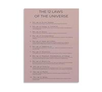 Law of Attraction And Laws Poster 12 Spiritual Principles Canvas Wall-Art For Mindfulness Office Decor(Unframed,08x12inch(20x30cm))