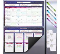 Law of Attraction Magnetic Dry Erase Calendar for Refrigerator. Two Large Magnetic Dry Erase Boards 10.5" x 16.5" & 7" x 16.5", 5 Markers and 6 Hooks