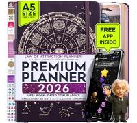 Law of Attraction Planner 2026 - Hourly, Weekly & Monthly Goal Setting Planner with Panduo App | 12 Month Productivity, Life & Gratitude Journal | Include Foldable Vision Board, Gift Box & Stickers