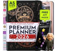 Law of Attraction Planner 2026 - Hourly, Weekly & Monthly Goal Setting Planner with Panduo App | 12 Month Productivity, Life & Gratitude Journal | Include Foldable Vision Board, Gift Box & Stickers