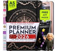 Law of Attraction Planner 2026 - Hourly, Weekly & Monthly Goal Setting Planner with Panduo App | 12 Month Productivity, Life & Gratitude Journal | Include Foldable Vision Board, Gift Box & Stickers