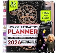 Law of Attraction Planner 2026 - Hourly, Weekly & Monthly Goal Setting Planner with Panduo App | 12 Month Productivity, Life & Gratitude Journal | Include Foldable Vision Board, Gift Box & Stickers