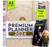 Law of Attraction Planner 2026 - Hourly, Weekly & Monthly Goal Setting Planner with Panduo App | 12 Month Productivity, Life & Gratitude Journal | Include Foldable Vision Board, Gift Box & Stickers