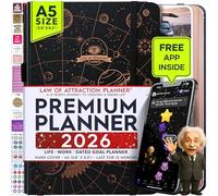 Law of Attraction Planner 2026 - Hourly, Weekly & Monthly Goal Setting Planner with Panduo App | 12 Month Productivity, Life & Gratitude Journal | Include Foldable Vision Board, Gift Box & Stickers