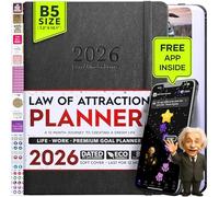 Law of Attraction Planner 2026 - Hourly, Weekly & Monthly Goal Setting Planner with Panduo App | 12 Month Productivity, Life & Gratitude Journal | Include Foldable Vision Board, Gift Box & Stickers