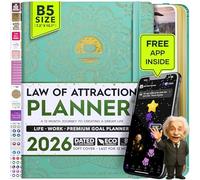 Law of Attraction Planner 2026 - Hourly, Weekly & Monthly Goal Setting Planner with Panduo App | 12 Month Productivity, Life & Gratitude Journal | Include Foldable Vision Board, Gift Box & Stickers