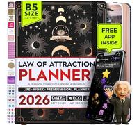 Law of Attraction Planner 2026 - Hourly, Weekly & Monthly Goal Setting Planner with Panduo App | 12 Month Productivity, Life & Gratitude Journal | Include Foldable Vision Board, Gift Box & Stickers