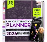 Law of Attraction Planner 2026 - Hourly, Weekly & Monthly Goal Setting Planner with Panduo App | 12 Month Productivity, Life & Gratitude Journal | Include Foldable Vision Board, Gift Box & Stickers