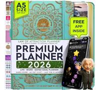 Law of Attraction Planner 2026 - Hourly, Weekly & Monthly Goal Setting Planner with Panduo App | 12 Month Productivity, Life & Gratitude Journal | Include Foldable Vision Board, Gift Box & Stickers