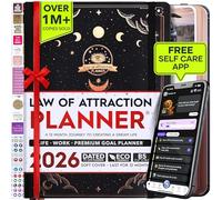 Law of Attraction Planner 2026 - Hourly, Weekly & Monthly Goal Setting Planner with Productivity App | 12 Month Life & Gratitude Journal | Include Foldable Vision Board, Gift Box & Stickers