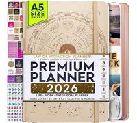 Law of Attraction Planner 2026 - Hourly, Weekly & Monthly Goal Setting Planner with Productivity App | 12 Month Life & Gratitude Journal | Include Foldable Vision Board, Gift Box & Stickers