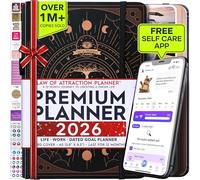 Law of Attraction Planner 2026 - Hourly, Weekly & Monthly Goal Setting Planner with Productivity App | 12 Month Life & Gratitude Journal | Include Foldable Vision Board, Gift Box & Stickers