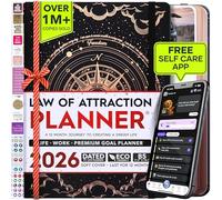 Law of Attraction Planner 2026 - Hourly, Weekly & Monthly Goal Setting Planner with Productivity App | 12 Month Life & Gratitude Journal | Include Foldable Vision Board, Gift Box & Stickers