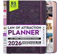 Law of Attraction Planner 2026 - Hourly, Weekly & Monthly Goal Setting Planner with Productivity App | 12 Month Life & Gratitude Journal | Include Foldable Vision Board, Gift Box & Stickers