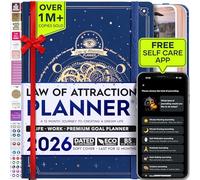 Law of Attraction Planner 2026 - Hourly, Weekly & Monthly Goal Setting Planner with Productivity App | 12 Month Life & Gratitude Journal | Include Foldable Vision Board, Gift Box & Stickers