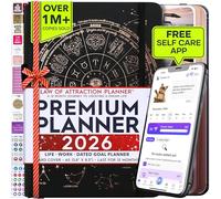 Law of Attraction Planner 2026 - Hourly, Weekly & Monthly Goal Setting Planner with Productivity App | 12 Month Life & Gratitude Journal | Include Foldable Vision Board, Gift Box & Stickers