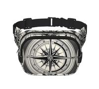Law of the Compass Navigation 1 Print Men and Women Square Double Layer Waist Bag Workout Crossbody Travel Waist Bag, Black, One Size
