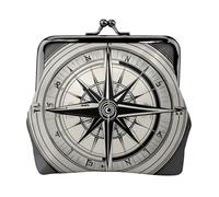 Law of the Compass Navigation 1 Print Practicality Coin Purse Cute Mini Coin Pouch for Women (4.52 x 4.13in) Exquisite, Black, One Size