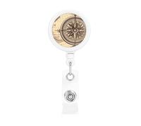 Law of The Compass Navigation Badge Reel Retractable Badge Holder with Keychain Funny ID Clips for Badges Lightweight Plastic Name Card Holders for Nurses Office Teacher