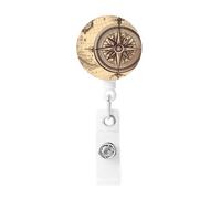Law of The Compass Navigation Badge Reel Retractable Badge Holder with Keychain Id Clips for Badges Lightweight Plastic Name Card Holders for Nurses Office Teacher