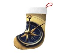 Law of the Compass Navigation Christmas Stocking 17.7", Festive Hanging Sock for Fireplace Mantel, Holiday Decorations