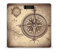 Law of The Compass Navigation Digital Bathroom Scale for Body Weight with High Precision Digital Weighing Scale with BMI Clear LCD Display and Step-On Measures Weight Up to 180kg