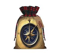 Law of the Compass Navigation Print Christmas Drawstring Bags Reusable Santa Sack,for Candy,Wedding,Gifts And Storage