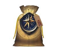 Law Of The Compass Navigation Print Christmas Drawstring Holiday Candy Bag Xmas Sacks Reusable Wrapping Bags Party Favor