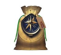 Law Of The Compass Navigation Print Christmas Drawstring Holiday Candy Bag Xmas Sacks Reusable Wrapping Bags Party Favor