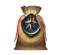 Law Of The Compass Navigation Print Christmas Drawstring Holiday Candy Bag Xmas Sacks Reusable Wrapping Bags Party Favor