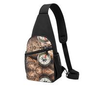 Law of The Compass Navigation -Print Waterproof Chest Pack for Hiking & Travel-Adjustable Strap,Lightweight Design with Multiple Pockets.