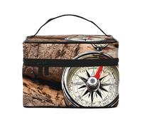 Law of The Compass Navigation -Print Waterproof Cosmetic Bag for Travel & Gym - Large Makeup Organizer Compartments, Premium Twill Fabric, Leak-Proof Design