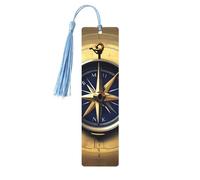 Law of The Compass Navigation Print Wood Bookmark for Women Men,with Tassels Reading Bookmarks for Book Lovers,Gifts