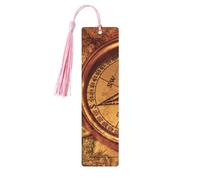 Law of The Compass Navigation Print Wooden Bookmark Bookmarks with Tassels Book Marks for Reading Hardcover Books Notebooks