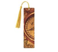 Law of The Compass Navigation Print Wooden Bookmark Bookmarks with Tassels Book Marks for Reading Hardcover Books Notebooks
