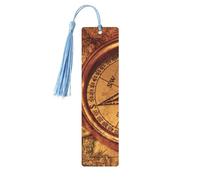 Law of The Compass Navigation Print Wooden Bookmark Bookmarks with Tassels Book Marks for Reading Hardcover Books Notebooks