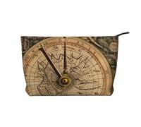 Law of The Compass Navigation Prints Corduroy Makeup Bag for Women Girls, Spacious Travel Cosmetic Organiser for Make-up, Toiletries & Essentials