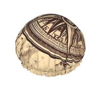 Law of the Compass Navigation Shower Cap for Women Men Large Waterproof Shower Bonnet Elastic Band Bathing Hair Hat Spa Salon Caps Double Layered Reusable Bath Caps for Long Hair, Braids