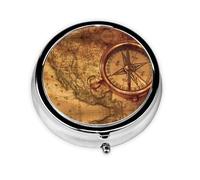 Law of The Compass Navigation This Small, Printed, Round Pill Box is a Portable Pill and Vitamin Organizer Perfect for Pockets, Purses, and Travel.
